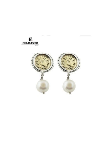 PROM144 Pendientes moneda romana diosa Atenea